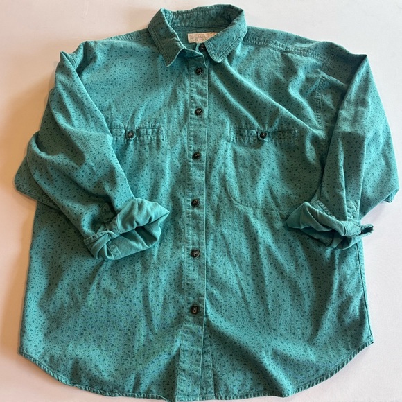 VINTAGE 90s SEGRETS SUN PRINTS Blue 100% Cotton Button‎ Down Casual Shirt Medium - Picture 3 of 12